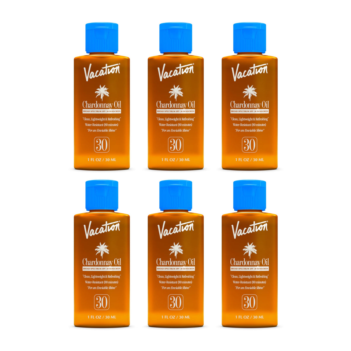 VACATION Mini Chardonnay Oil SPF 30 Sunscreen Oil pack of 6 bottles