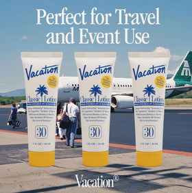 VACATION Mini Classic SPF 30 Sunscreen Lotion showing texture
