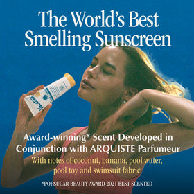 VACATION Mini Classic SPF 30 Sunscreen Lotion with tropical background