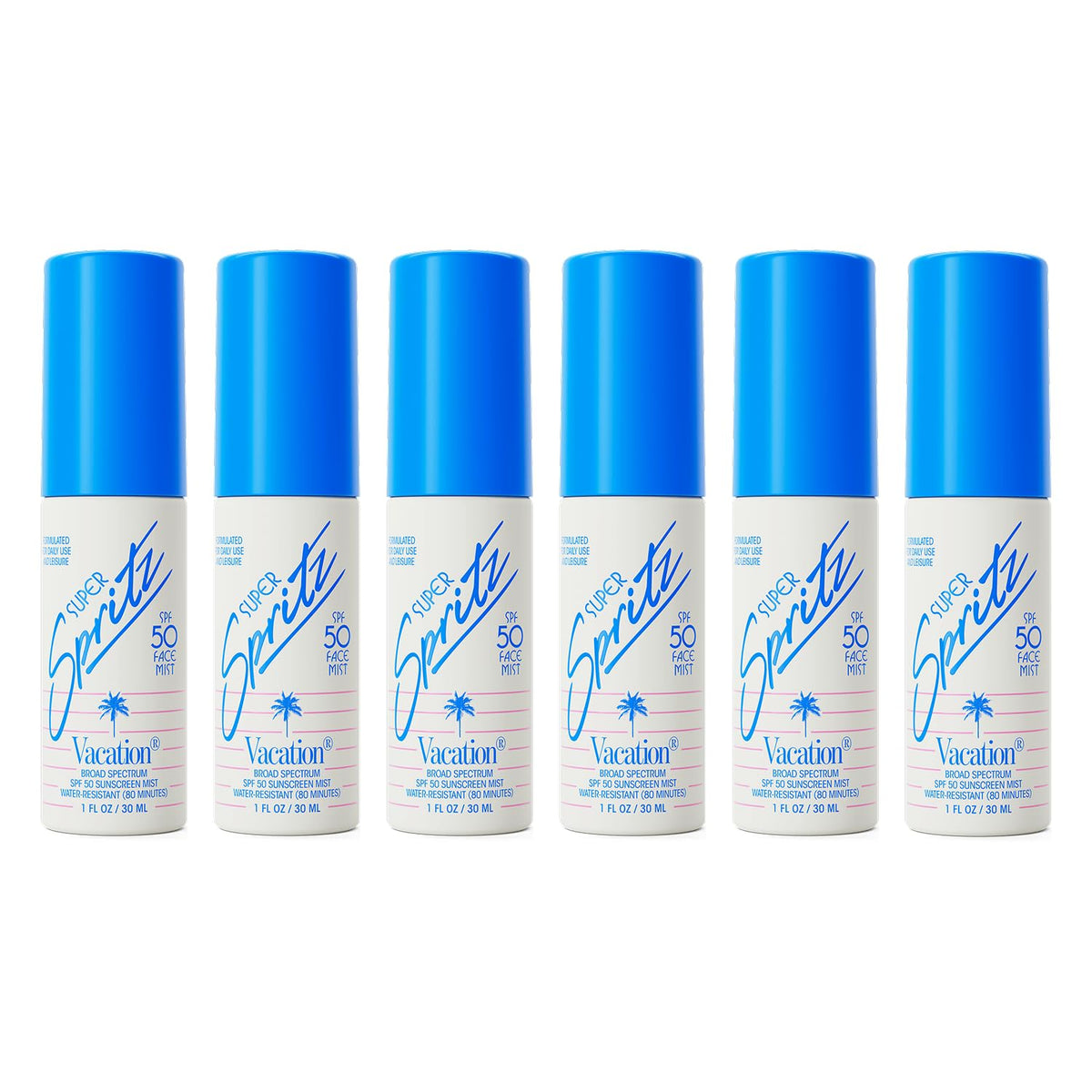 VACATION Mini Super Spritz SPF 50 Face Sunscreen Spray pack of 6