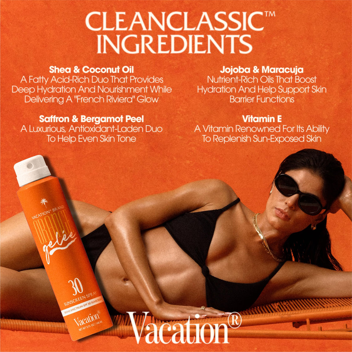 VACATION Orange Gelée SPF 30 Sunscreen Spray packaging