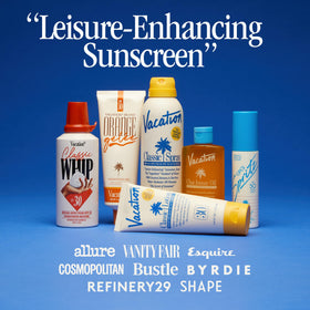 VACATION sunscreen bundle with tropical background