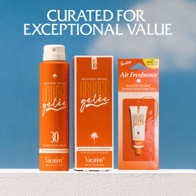 VACATION sunscreen spray in outdoor setting