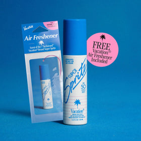VACATION Super Spritz SPF 50 Face Sunscreen Spray packaging