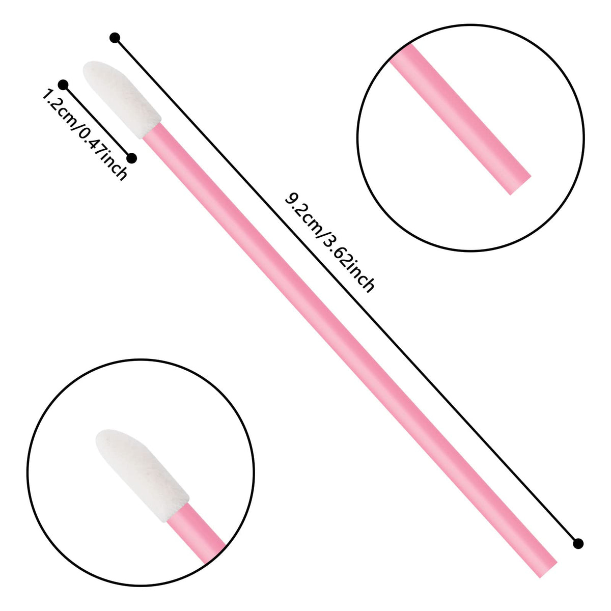 Vaincre disposable lip wands pack with 500 applicators