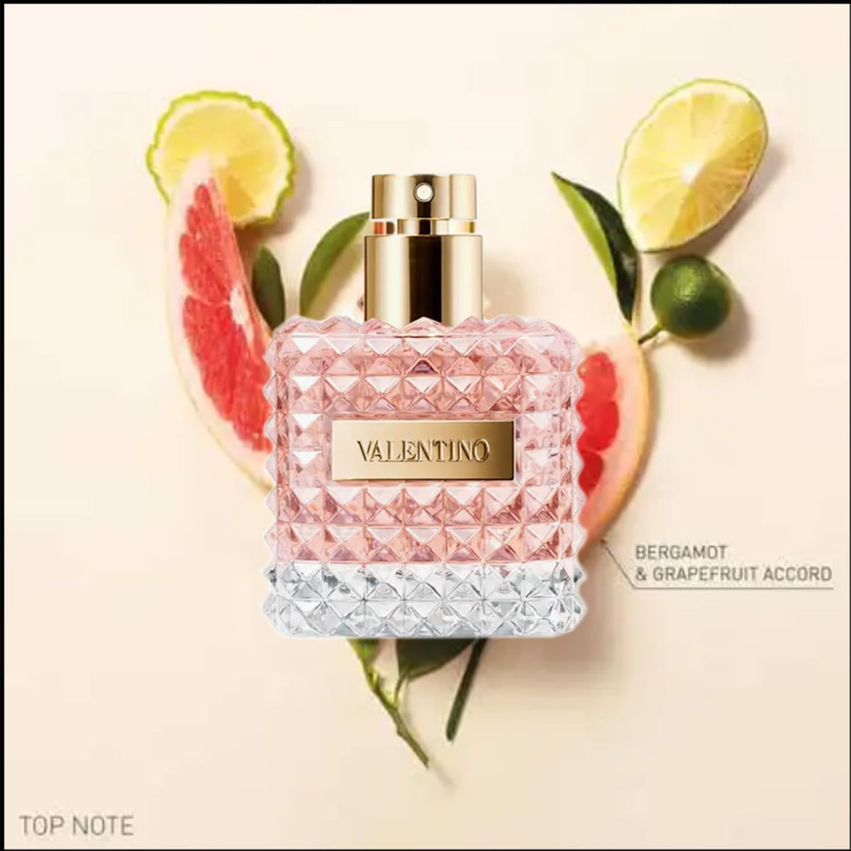 Valentino Donna Eau De Parfum packaging box with floral accents