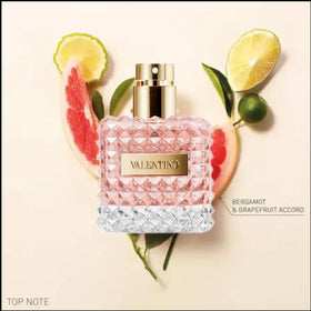 Valentino Donna Eau De Parfum packaging box with floral accents