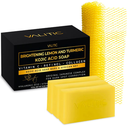 VALITIC Brightening Lemon & Turmeric Kojic Acid Soap front view