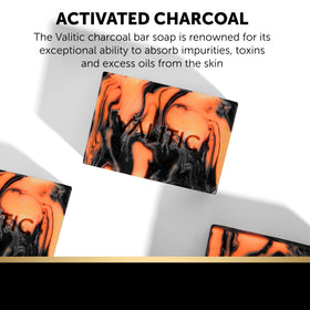 VALITIC Charcoal Kojic Acid Turmeric Black Soap Bar back view