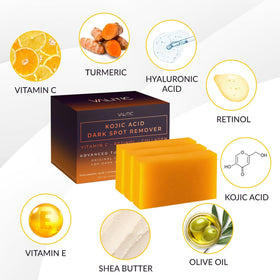 VALITIC Kojic Acid Soap Bars with Vitamin C and Turmeric