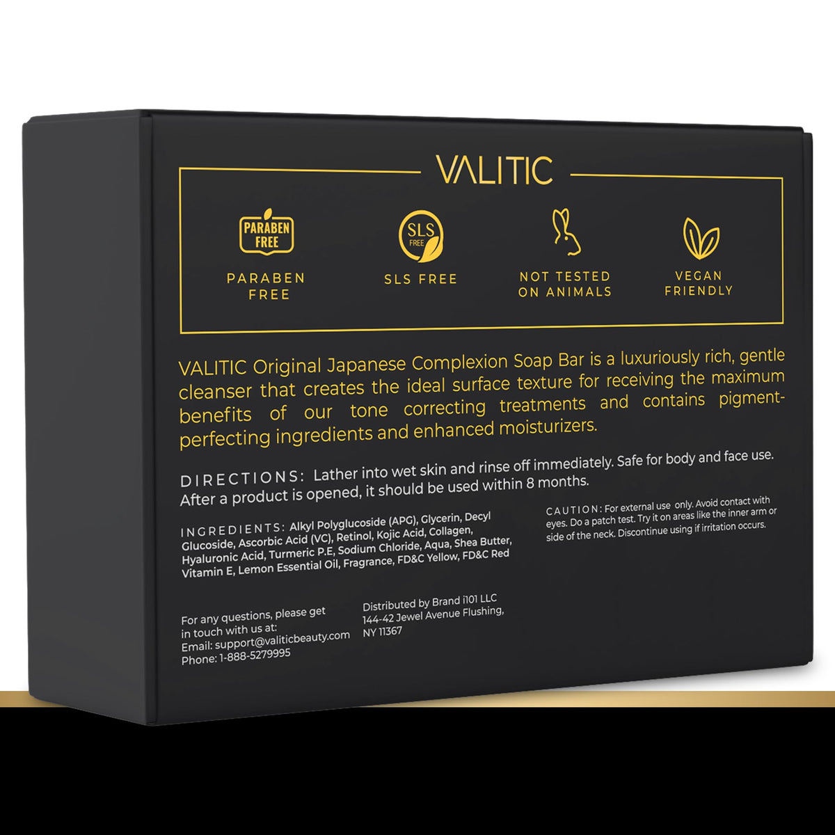 VALITIC soap with lemon and turmeric on a wooden surface