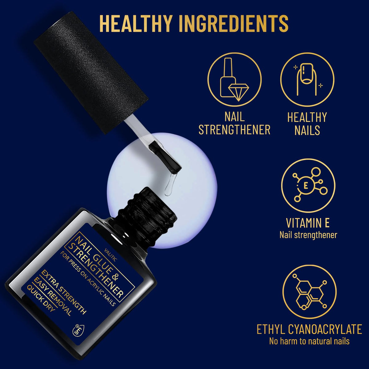 VALITIC Strong Nail Glue in a nail kit setting
