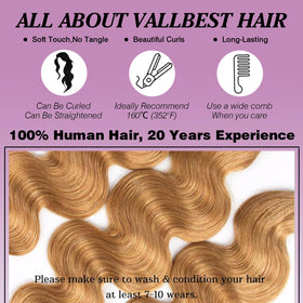 Vallbest Honey Blonde Body Wave Hair Extensions 28 inch bundle