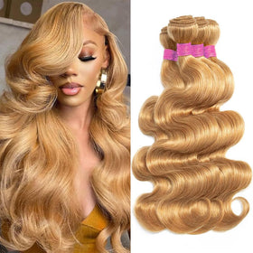 Vallbest Honey Blonde Body Wave Hair Extensions front view