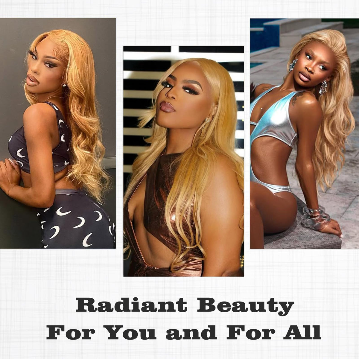 Vallbest Honey Blonde Body Wave Hair Extensions in natural light