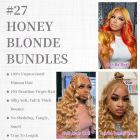 Vallbest Honey Blonde Body Wave Hair Extensions texture detail