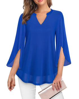VALOLIA Floral Tunic Blouse side view highlighting floral print