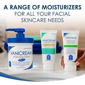 Vanicream Facial Moisturizer SPF 30 on bathroom shelf
