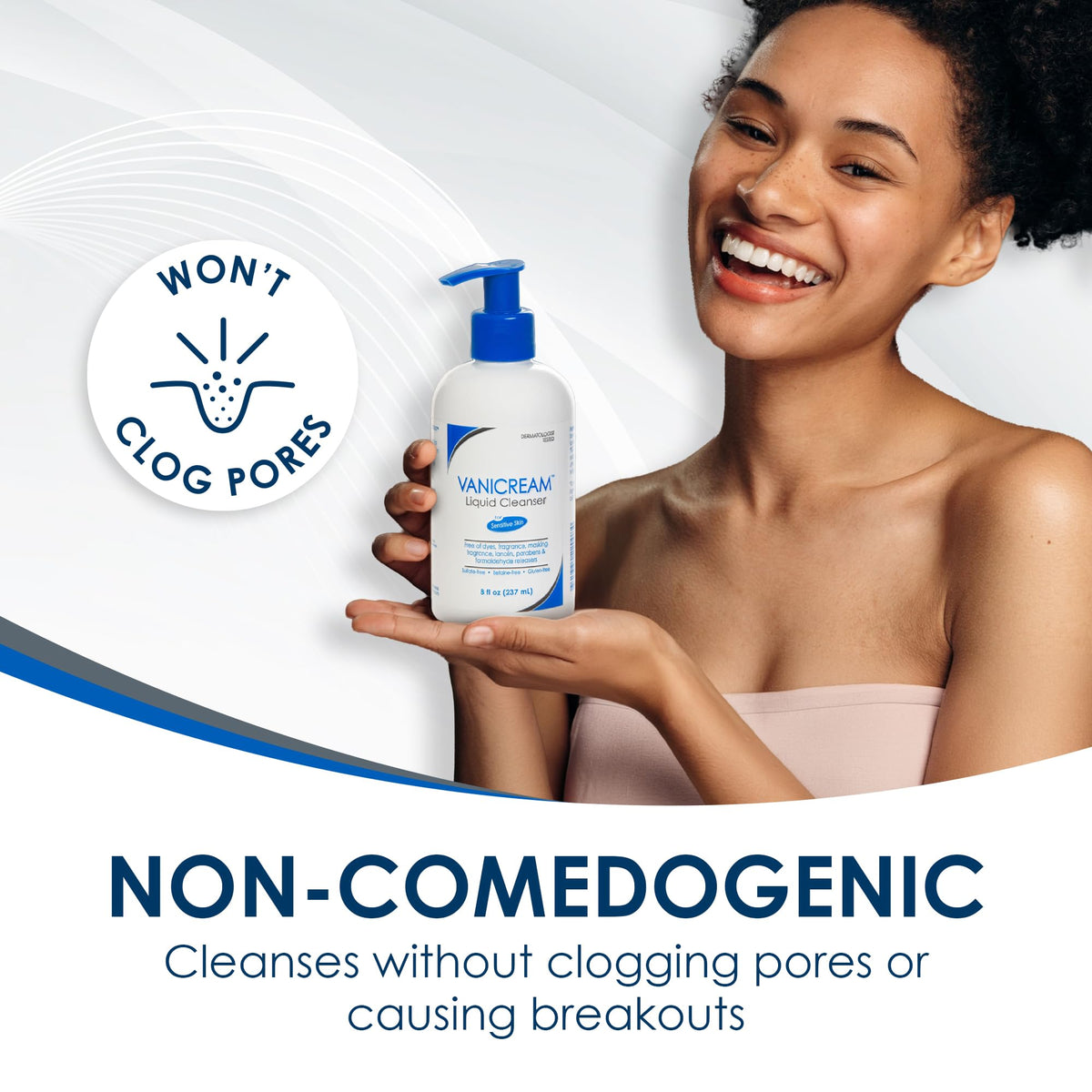 Vanicream Liquid Cleanser in a bathroom setting