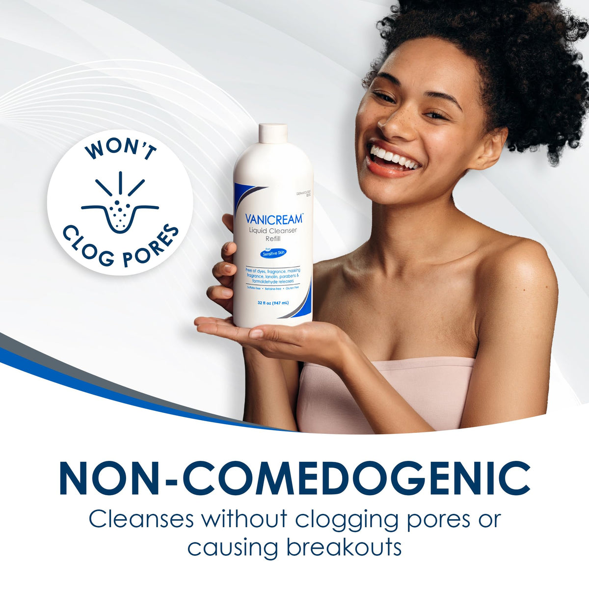 Vanicream Liquid Cleanser in family bathroom setting