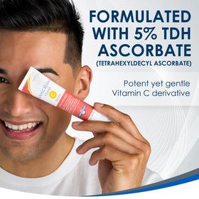 Vanicream Vitamin C Serum on vanity with skincare products
