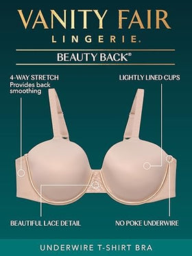 Vanity Fair Full Figure Beauty Back Smoothing Bra hook and eye closure detail