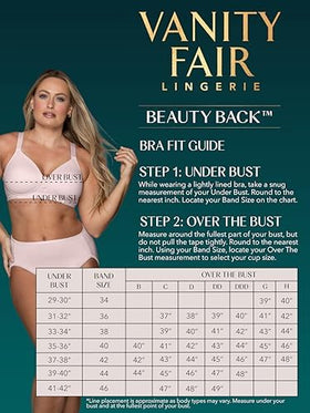 Vanity Fair Women's Full Figure Beauty Back Smoothing Bra displayed with cosmetic accessories