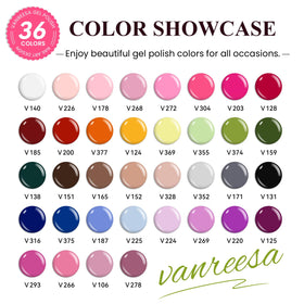VANREESA 36 colours gel nail polish bottles