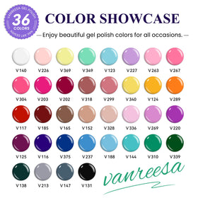VANREESA 36 trendy gel polish colours displayed