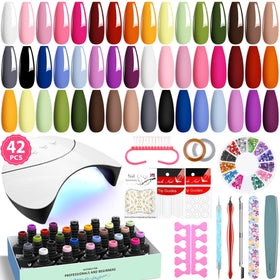 VANREESA 42 Pcs Gel Nail Polish Kit with UV Light front view