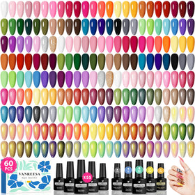 VANREESA 60 Pcs Gel Nail Polish Set with 55 colours and base coat