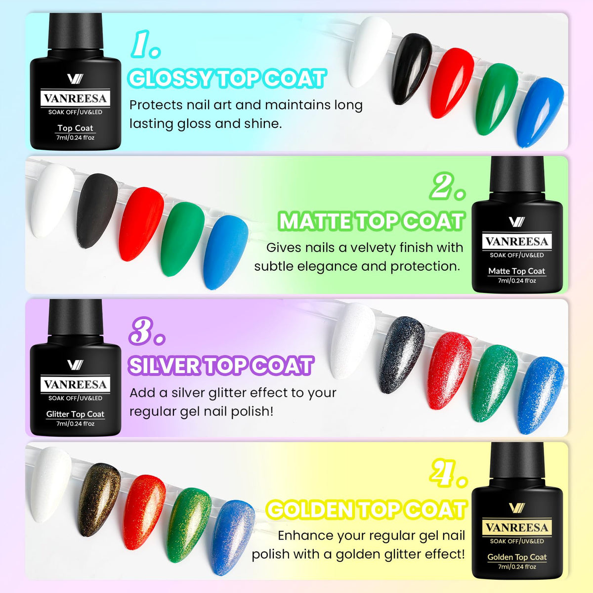 VANREESA gel nail polish display boards for colour selection