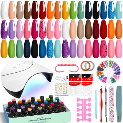 VANREESA Gel Nail Polish Kit 42 Pcs with UV Light front view