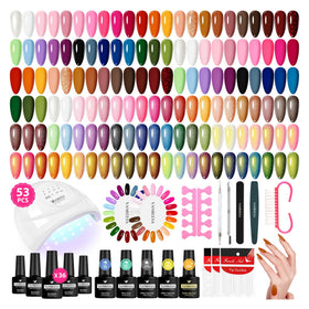 VANREESA Gel Nail Polish Kit 53 Pcs with UV light and tools