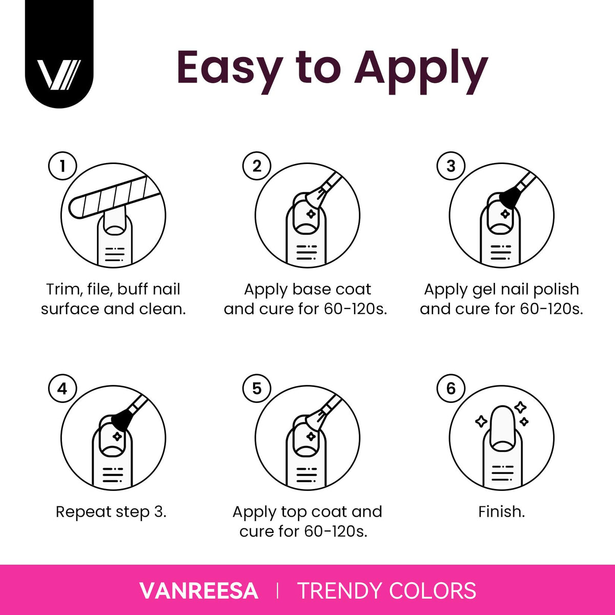 VANREESA Gel Nail Polish Kit packaging with all components
