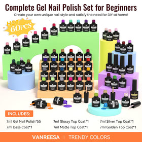 VANREESA gel nail polish set displayed with application tools