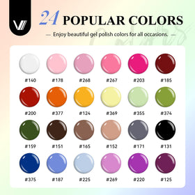 VANREESA gel polish colours including pink, red, and blue