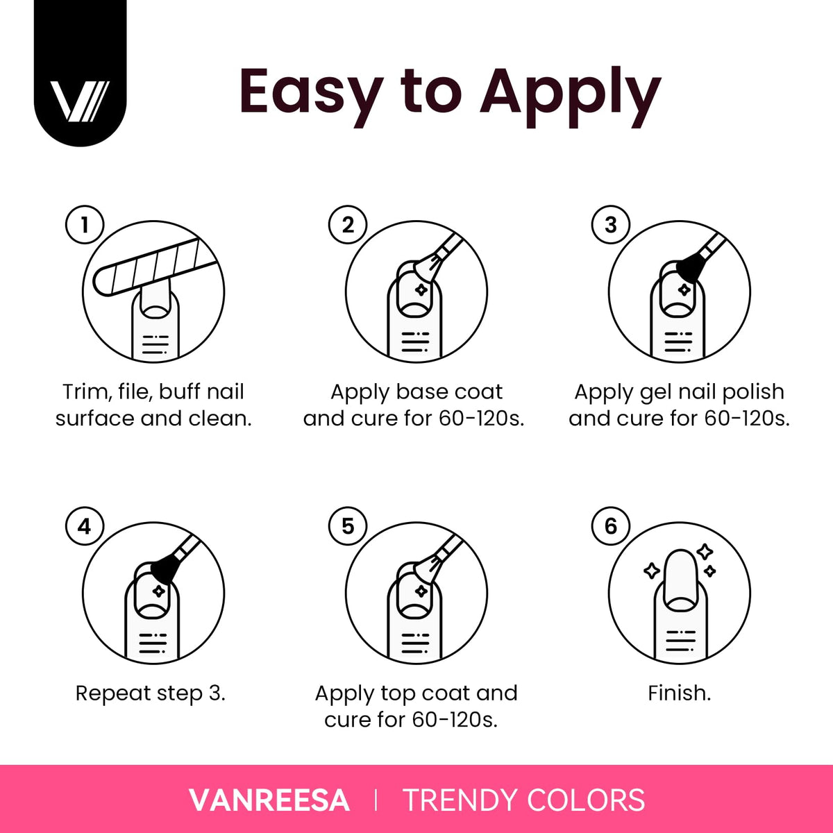 VANREESA gel polish glossy finish on nails