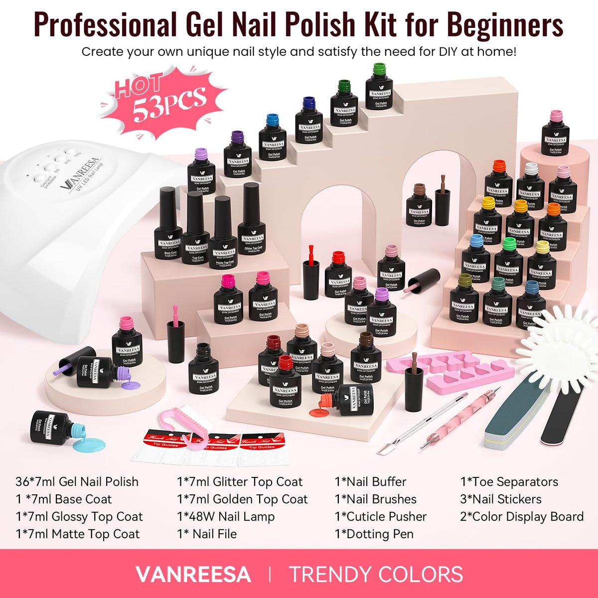 VANREESA gel polish in various popular colours