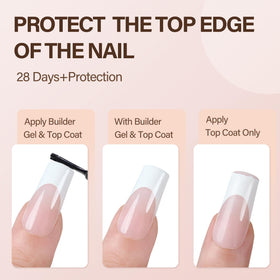 Vansiho French Gel Fake Nails applied on a hand