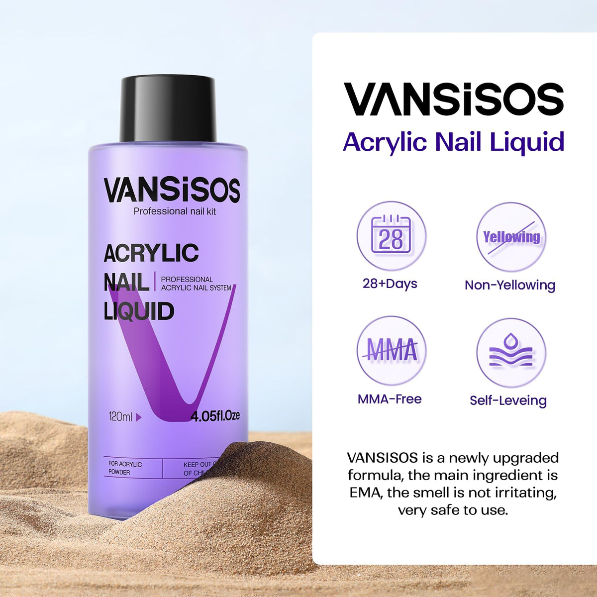 VANSISOS acrylic nail brush included with liquid