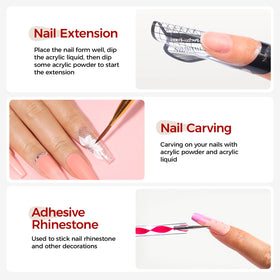 VANSISOS acrylic nail kit packaging with all contents