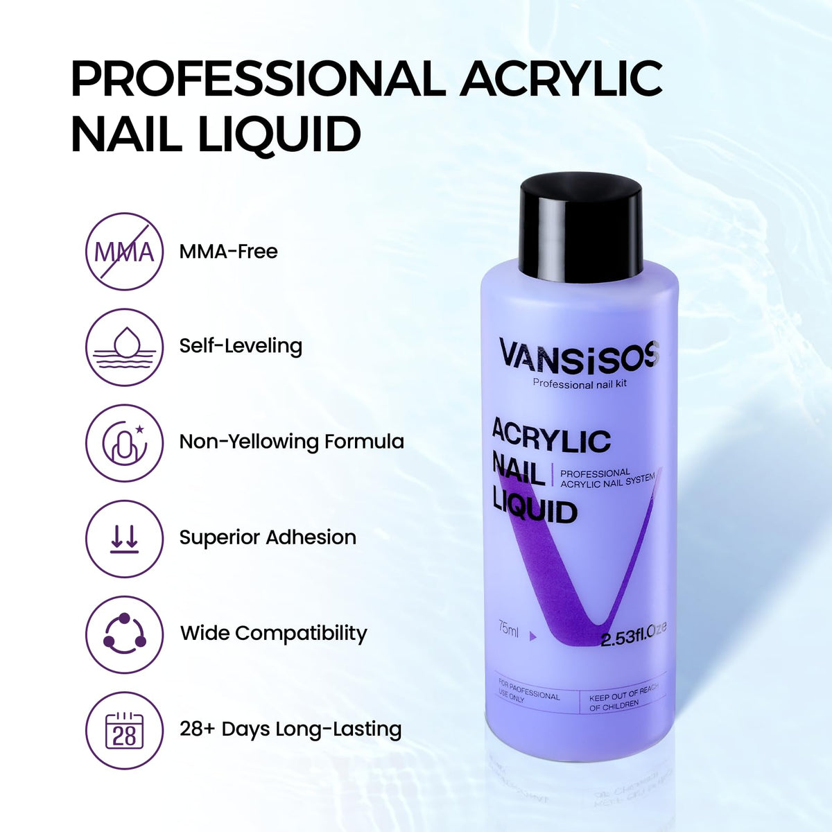VANSISOS Acrylic Nail Kit tools including brushes and files