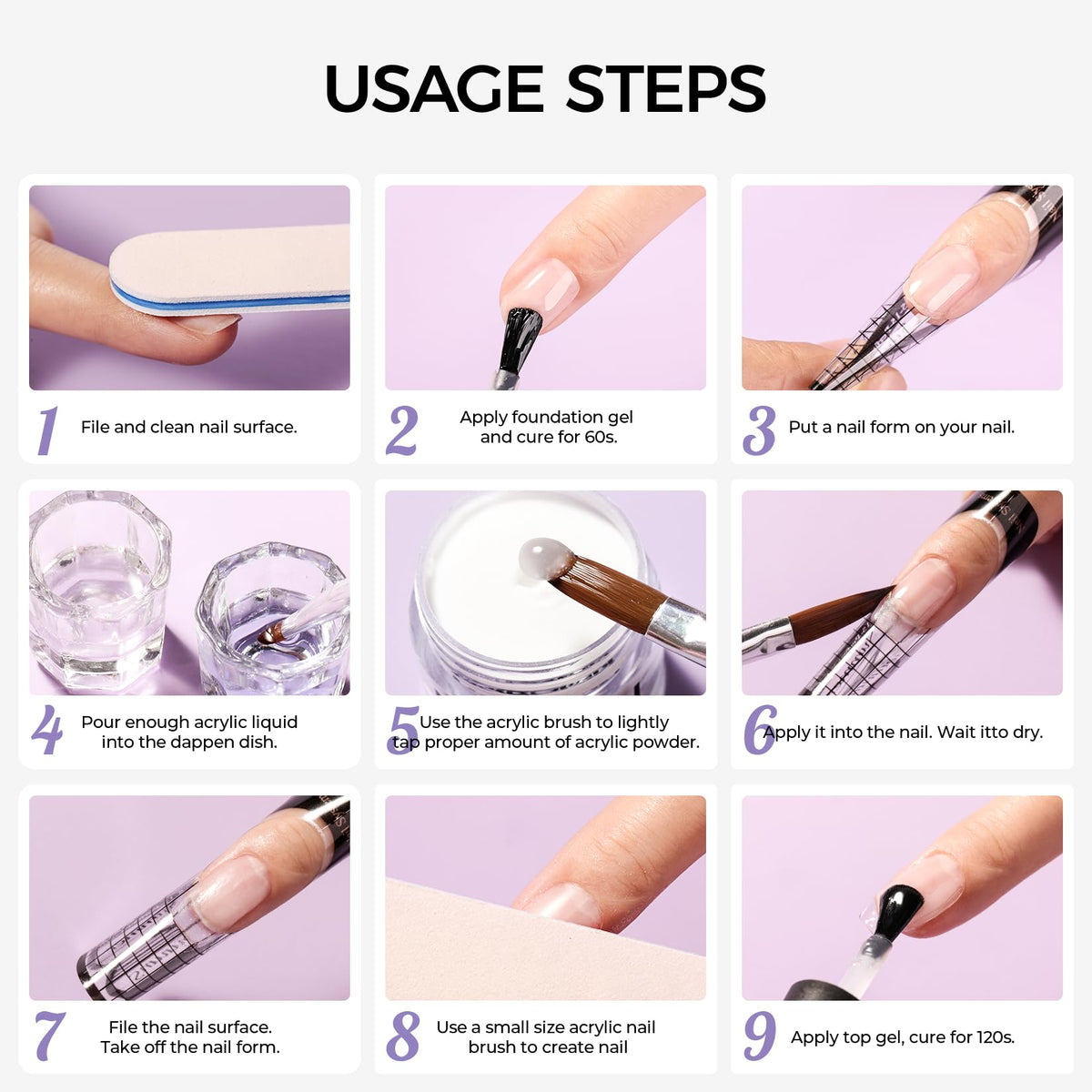 VANSISOS acrylic nail kit with DIY tools for beginners