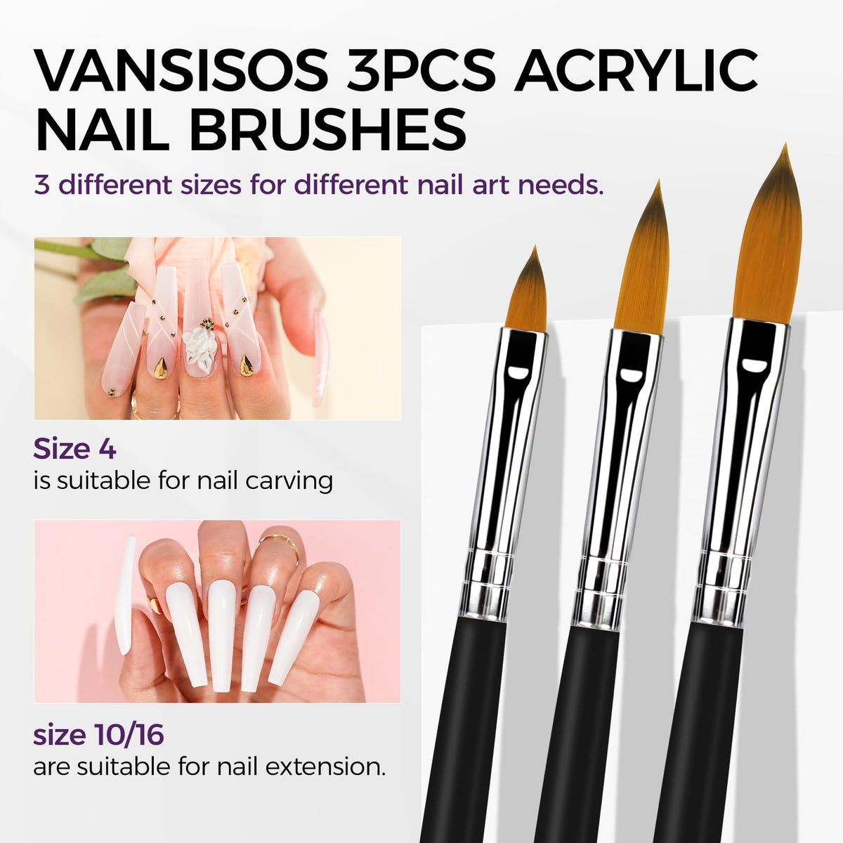 VANSISOS acrylic nail set displayed on a table