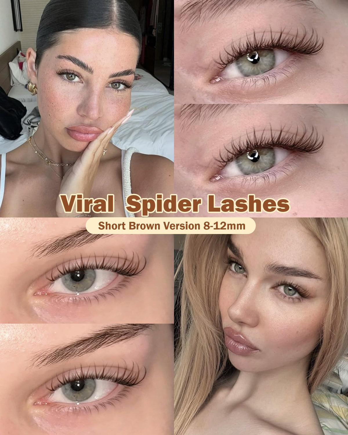Vanssymunlin Light Brown Spider Lash Clusters lifestyle scene
