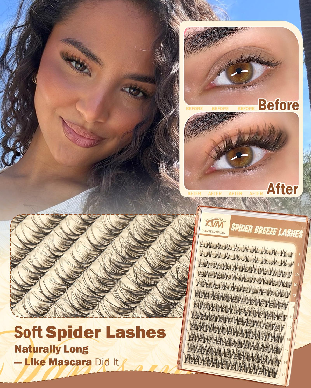 Vanssymunlin Spider Breeze Lash Clusters Kit packaging