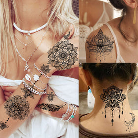 VANTATY temporary tattoos with various tribal designs