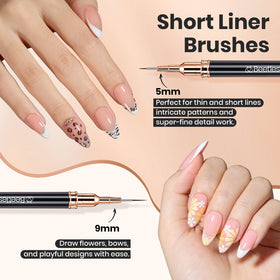 variety of beetles Liner Brushes showing different lengths
