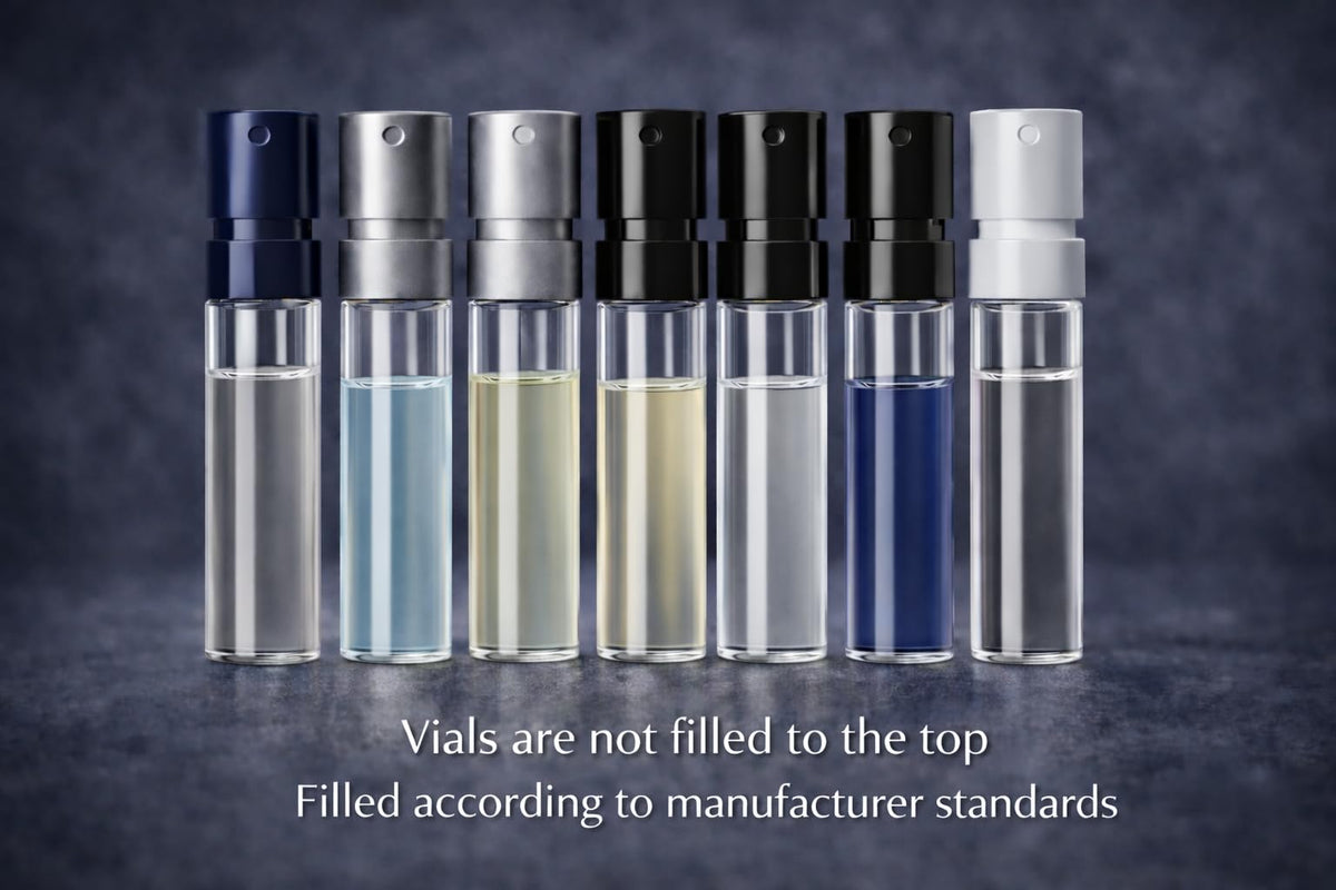 Variety of cologne vials from the sampler set